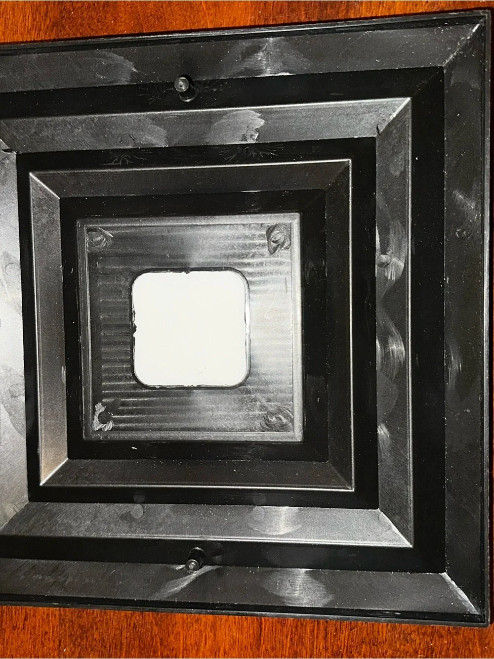 Mirrored Tiered Square Wall Mirror in Black
